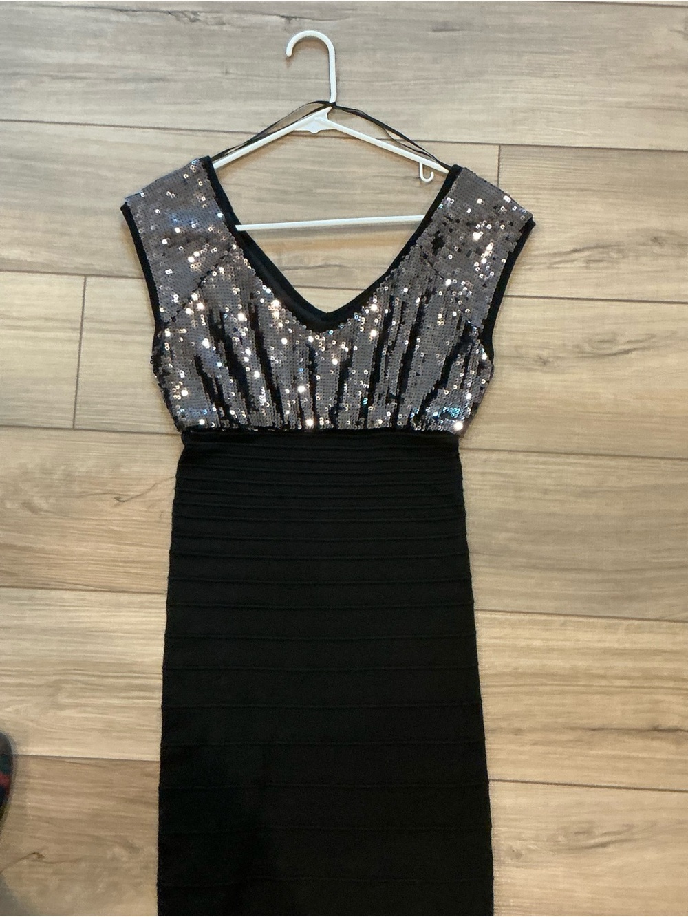 Guess Black Dress with Silver Sequin Bodice